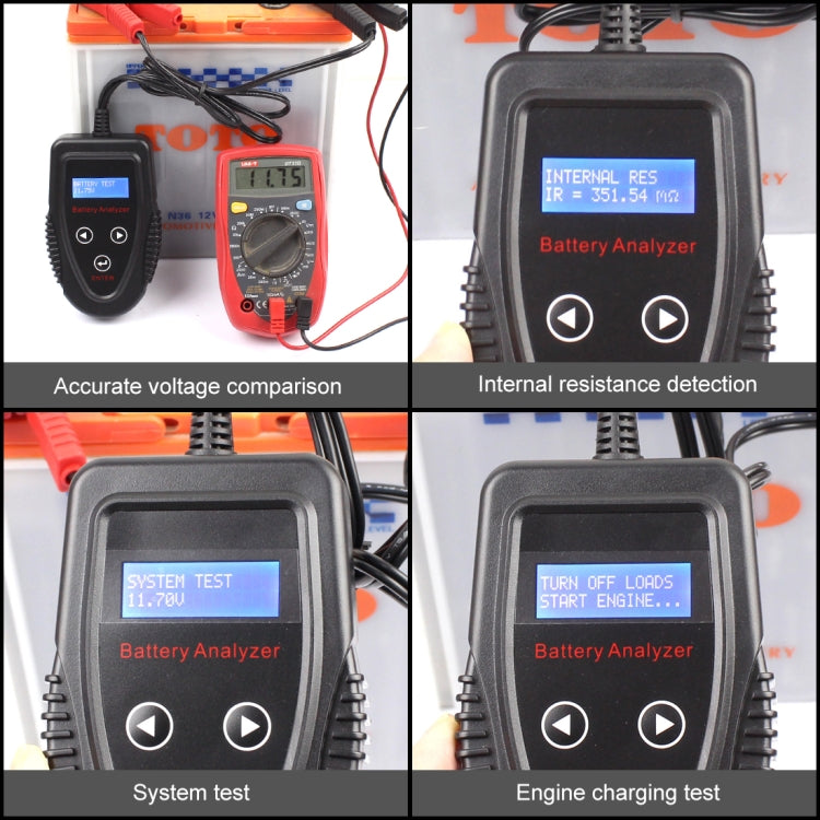 12V Car Battery Tester  LCD Battery Analyzer Car Charge Diagnostic Tool