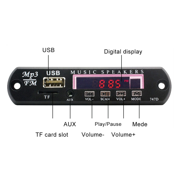 Car 12V Audio MP3 Player Decoder Board FM Radio TF USB 3.5 mm AUX, without Bluetooth and Recording ÎҵÄÉ̵ê