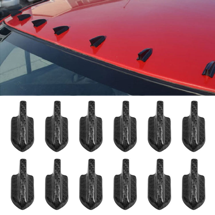 10 PCS Universal Car Carbon Fiber Texture Shark Fin Diffuser Vortex Generator Roof Spoiler - Reluova 