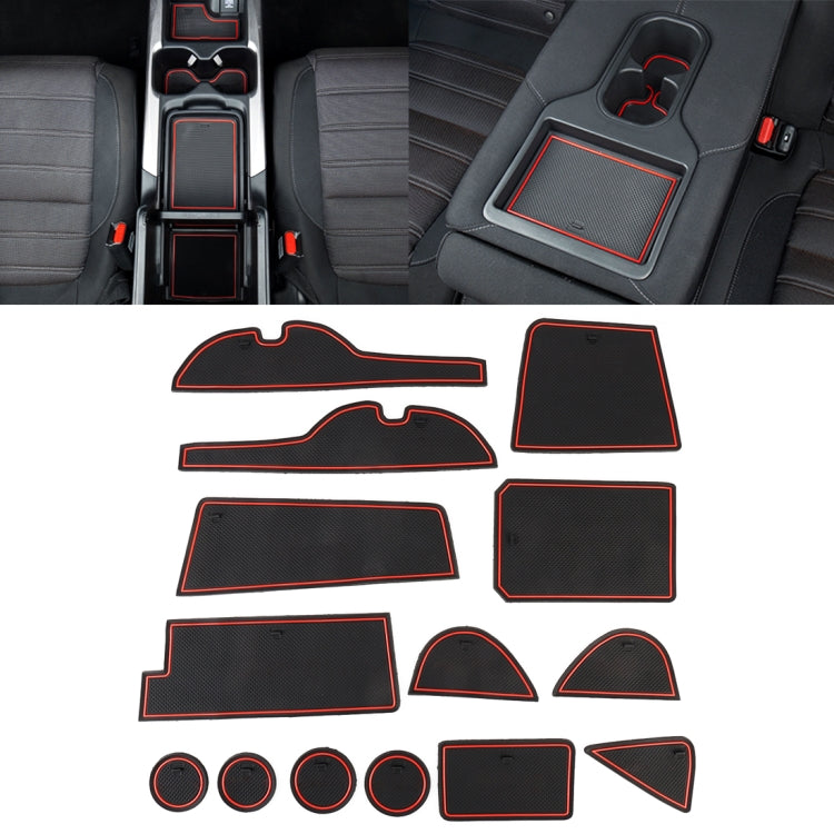 Car Water Cup Gate Slot Mats Plastic Red Anti-Slip Interior Door Pad for Toyota RAV4 2016-2018 ÎҵÄÉ̵ê