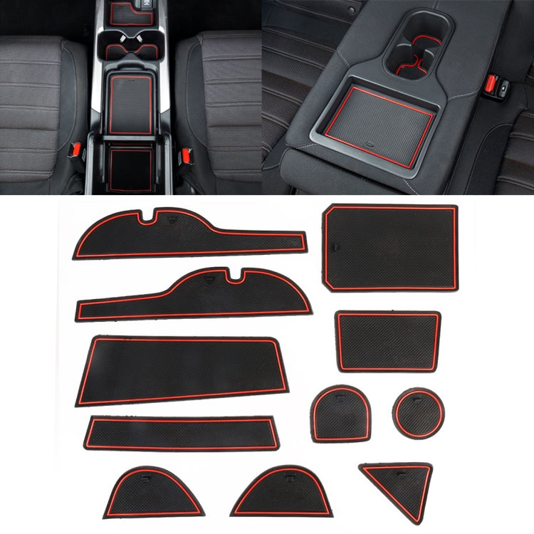 Car Water Cup Gate Slot Mats Plastic Red Anti-Slip Interior Door Pad for Toyota RAV4 2013-2015 ÎҵÄÉ̵ê