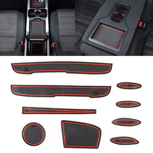 Car Water Cup Gate Slot Mats Plastic Red Anti-Slip Interior Door Pad for Toyota Vios 2014-2016 ÎҵÄÉ̵ê