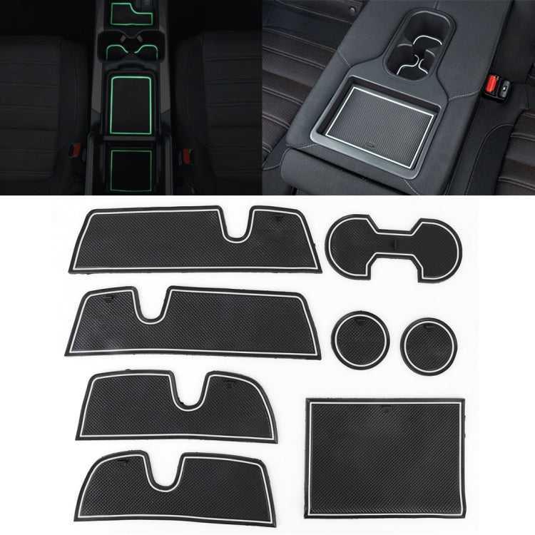 Car Water Cup Gate Slot Mats Plastic White Luminous Anti-Slip Interior Door Pad for Toyota Highlander 2009-2013 ÎҵÄÉ̵ê