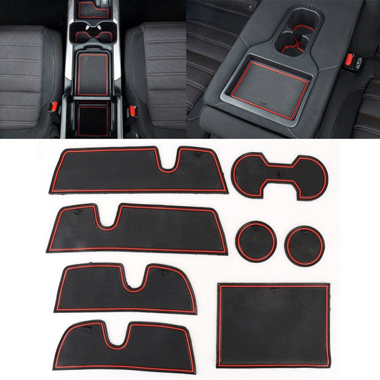 Car Water Cup Gate Slot Mats Plastic Red Anti-Slip Interior Door Pad for Toyota Highlander 2009-2013 ÎҵÄÉ̵ê