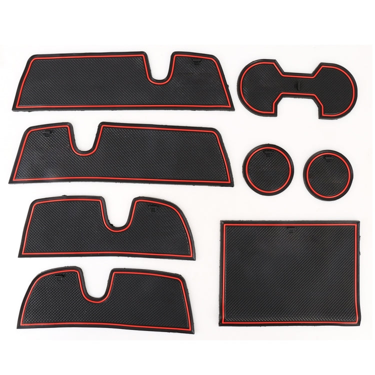 Car Water Cup Gate Slot Mats Plastic Red Anti-Slip Interior Door Pad for Toyota Highlander 2009-2013 ÎҵÄÉ̵ê