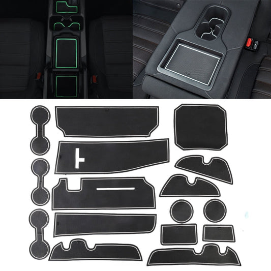 Car Water Cup Gate Slot Mats Plastic White Luminous Anti-Slip Interior Door Pad for Toyota Highlander 2015-2018 ÎҵÄÉ̵ê