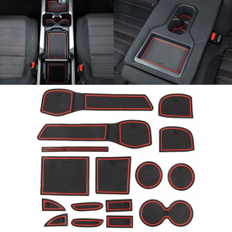 Car Water Cup Gate Slot Mats Plastic Red Anti-Slip Interior Door Pad for Nissan X-trail 2017 Five Seats ÎҵÄÉ̵ê