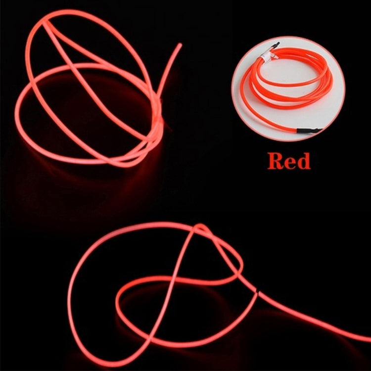 YouOKLight Neon EL Cold Round Flexible Strip Light with 3V Battery Box for Dance Party Car Decoration, Length: 3m