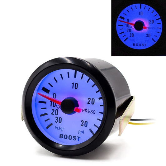 52mm 12V Universal Car Modified LED Blue Light Turbo Boost Gauge