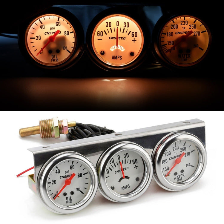 52mm 12V Universal Car Modified Triple Meter 3 in 1 Gauge Oil Press Gauge + Water Temperature Gauge + Ammeter, with Sensor ÎҵÄÉ̵ê