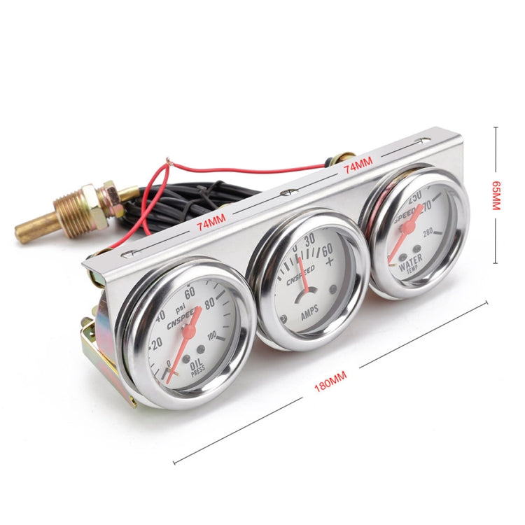 52mm 12V Universal Car Modified Triple Meter 3 in 1 Gauge Oil Press Gauge + Water Temperature Gauge + Ammeter, with Sensor ÎҵÄÉ̵ê