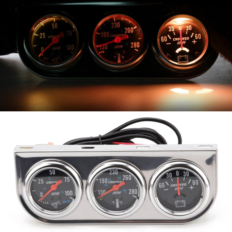 52mm 12V Universal Car Modified Triple Meter 3 in 1 Gauge Oil Press Gauge + Water Temperature Gauge + Ammeter, with Sensor ÎҵÄÉ̵ê