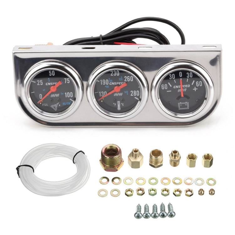 52mm 12V Universal Car Modified Triple Meter 3 in 1 Gauge Oil Press Gauge + Water Temperature Gauge + Ammeter, with Sensor ÎҵÄÉ̵ê