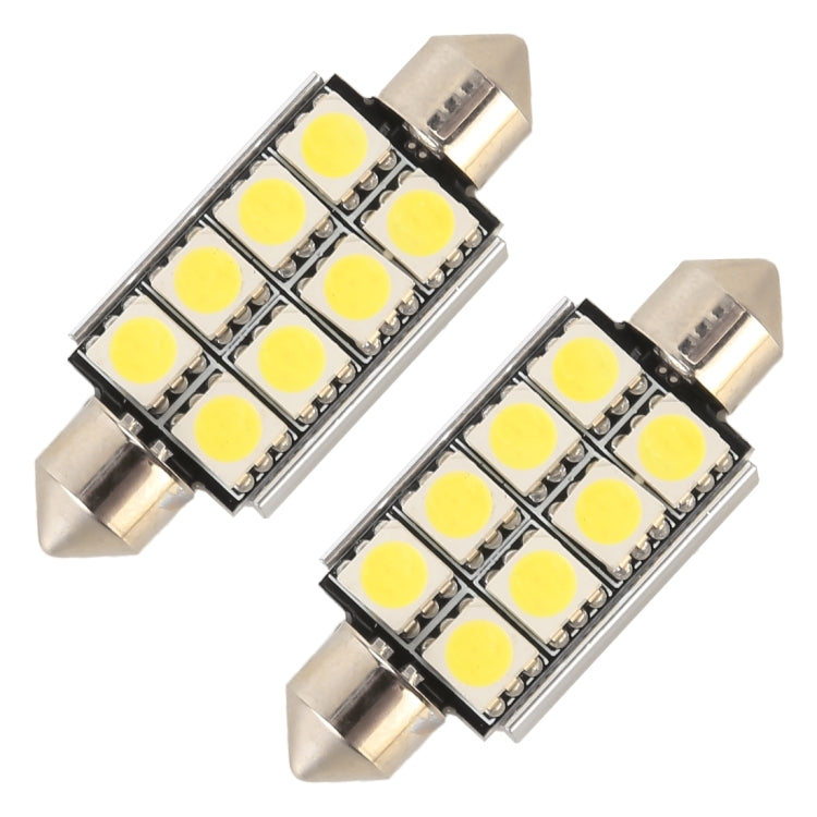 10 PCS 41mm DC12V / 2W / 7000K / 80LM 8LEDs SMD-5050 Car Reading Lamp