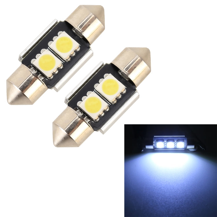 10 PCS 31mm DC12V / 1.7W / 7000K / 70LM 2LEDs SMD-5050 Car Reading Lamp