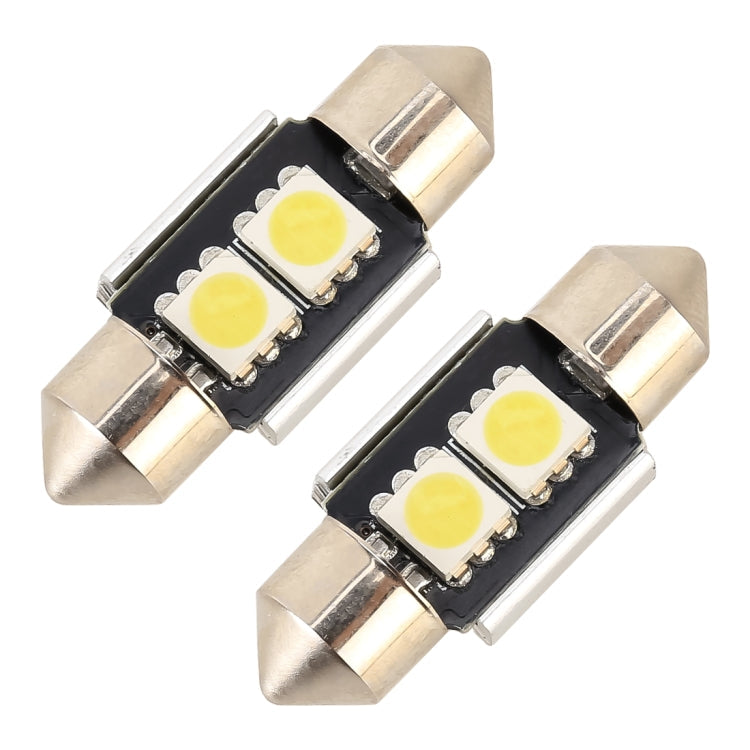 10 PCS 31mm DC12V / 1.7W / 7000K / 70LM 2LEDs SMD-5050 Car Reading Lamp