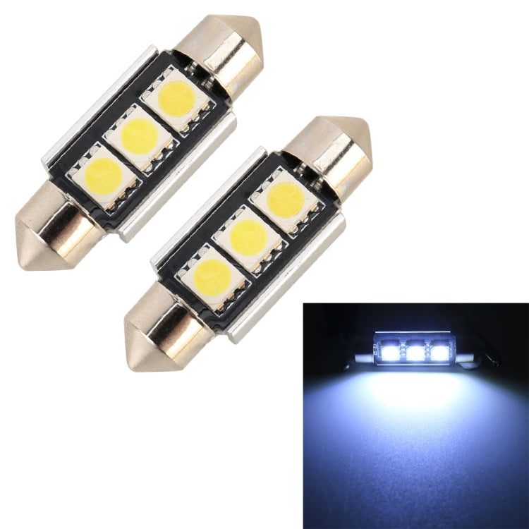 10 PCS 36mm DC12V / 1.7W / 7000K / 70LM 3LEDs SMD-5050 Car Reading Lamp