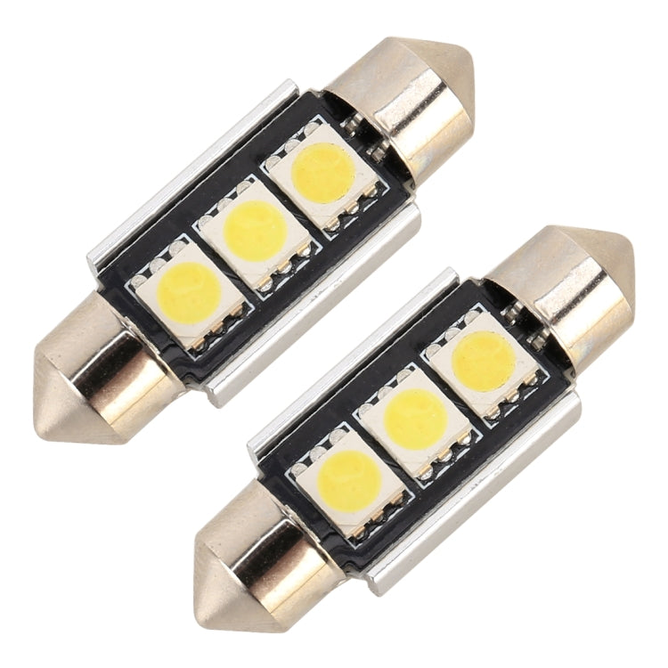 10 PCS 36mm DC12V / 1.7W / 7000K / 70LM 3LEDs SMD-5050 Car Reading Lamp