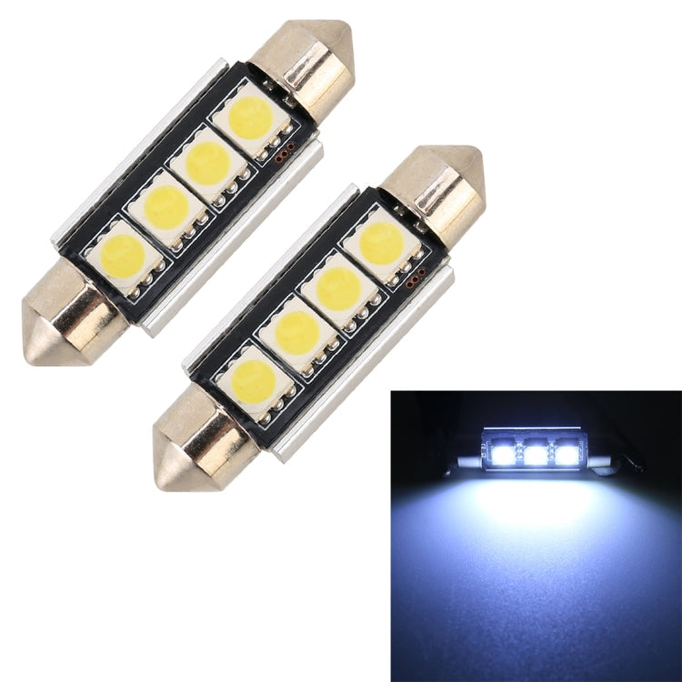 10 PCS 41mm DC12V / 1.7W / 7000K / 70LM 4LEDs SMD-5050 Car Reading Lamp