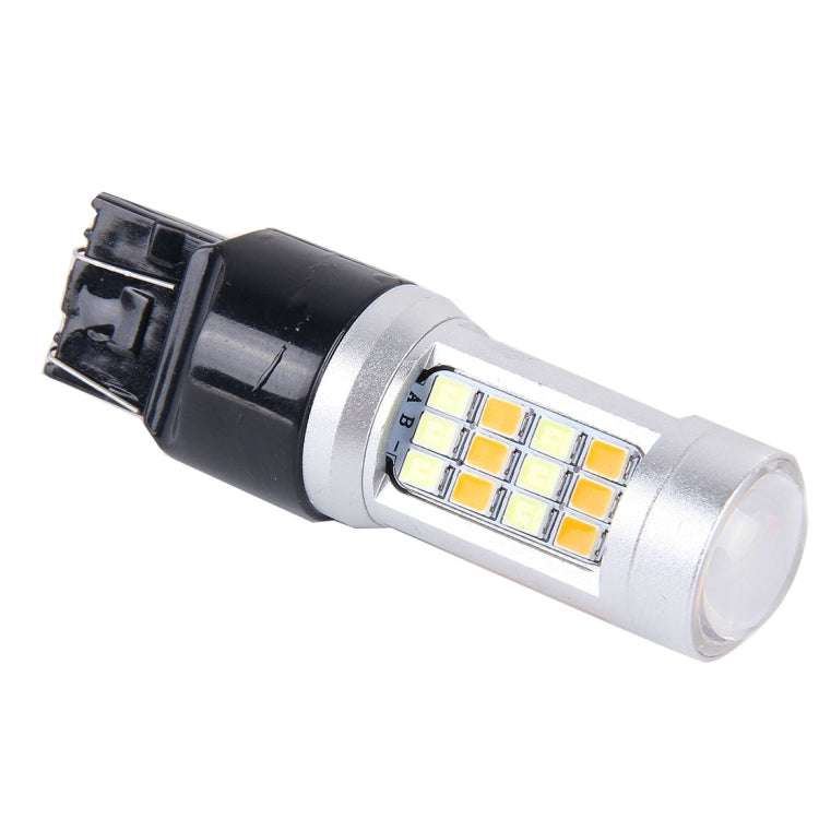 2 PCS T20/7443-42LED 20W 21*2835W+21*2835Y White+Yellow Light Turn Signal Light with Len. DC 12-24V-Reluova