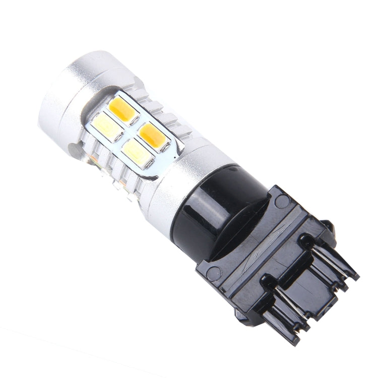 2 PCS T25/3157 10W 1000 LM 6000K White + Yellow Light Turn Signal Light with 20 SMD-5730-LED Lamps And Len. DC 12-24V-Reluova