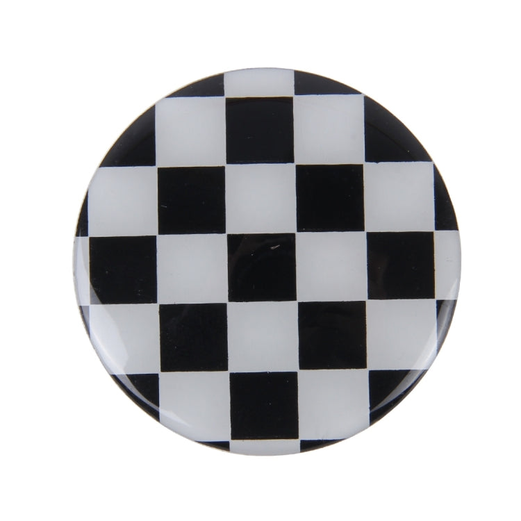 4 PCS White And Black Grid Metal Car Sticker Wheel Hub Caps Centre Cover Decoration ÎҵÄÉ̵ê