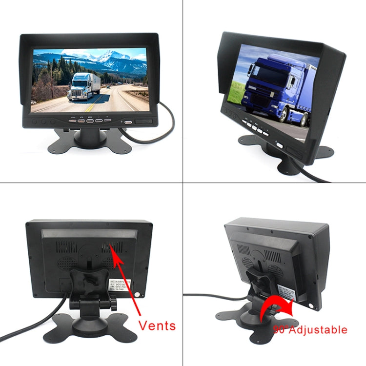 PZ612-AHD IP67 120 Degree Car AHD 1080P 2 Megapixels 7 inch 1-Way Rearview Mirror Monitor, Night Vision Full Color