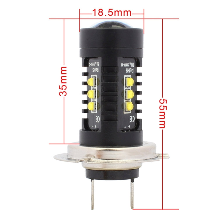 2 PCS MZ 10W 1080LM 5500K H7 12 XB-D LED Car Front Fog Lights Car Car Fog Light Auto Daytime Running Lights, DC 12-24V