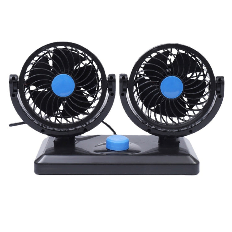 HUXIN HX-T303 6.5W 360 Degree Adjustable Rotation Two Head Low Noise Mini Electric Car Fan, DC12V