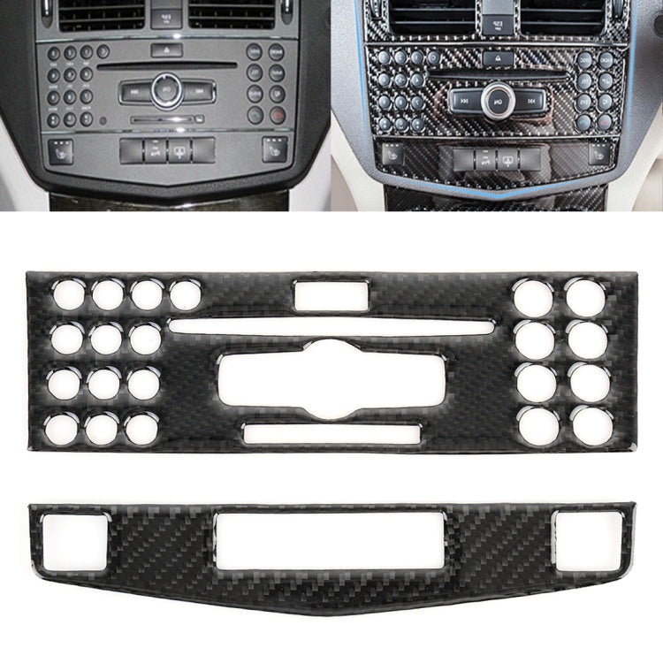 2 PCS Car CD Adjustment Frame Carbon Fiber Decorative Sticker for Mercedes-Benz W204, Right Driving-Reluova