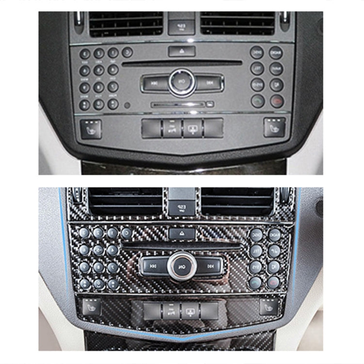 2 PCS Car CD Adjustment Frame Carbon Fiber Decorative Sticker for Mercedes-Benz W204, Right Driving-Reluova