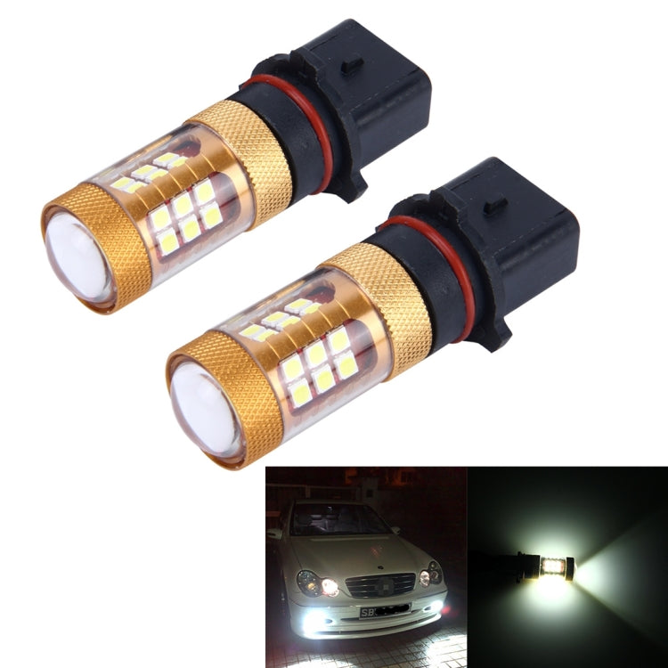 2 PCS P13W 10W 1300 LM 6500K 28 SMD-3030 LEDs Car Fog Lights, DC 12V