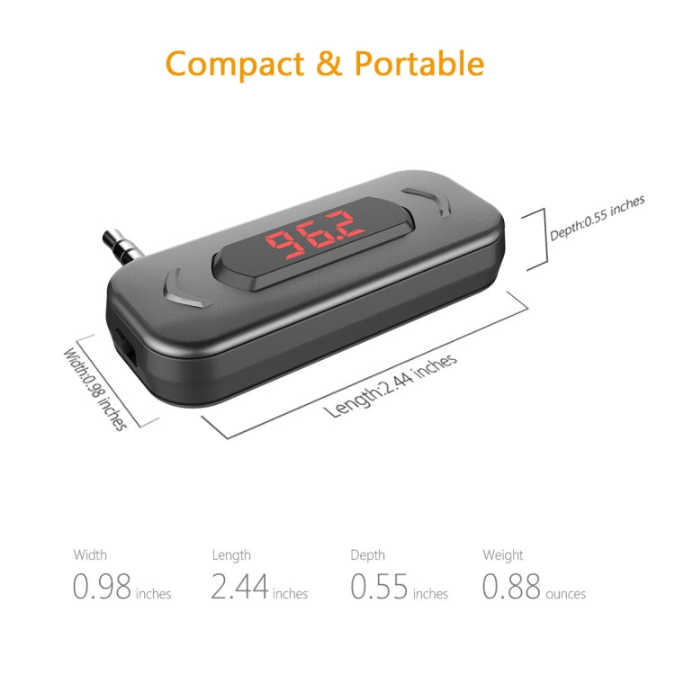 Doosl DSER116 Multifunctional Car FM Transmitter Wireless Music Receiver with 3.5mm Jack & LCD Display, Support Hands-free Call