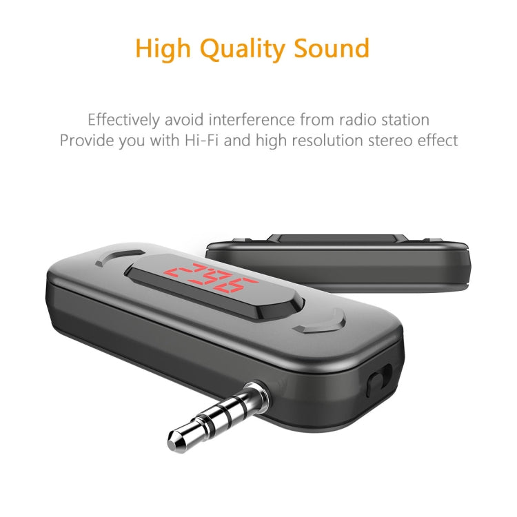 Doosl DSER116 Multifunctional Car FM Transmitter Wireless Music Receiver with 3.5mm Jack & LCD Display, Support Hands-free Call