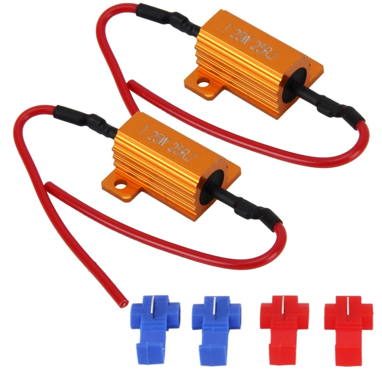 2 PCS Car Canbus Error Canceller Decoder Load Resistor LED 25W 25 Ohm No Blinking Decoder-Reluova