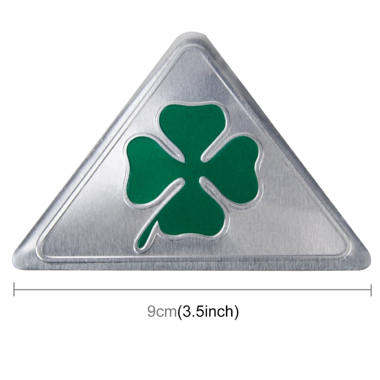 Four Leaf Clover Herb Luck Symbol Aluminum Slim Triangle Badge Emblem Labeling Sticker Styling Car Dashboard  Decoration ÎҵÄÉ̵ê