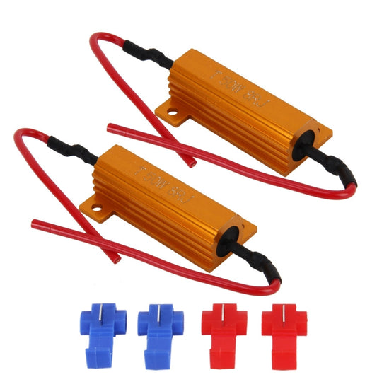 2 PCS Car Canbus Error Canceller Decoder Load Resistor LED 50W 8 Ohm No Blinking Decoder-Reluova