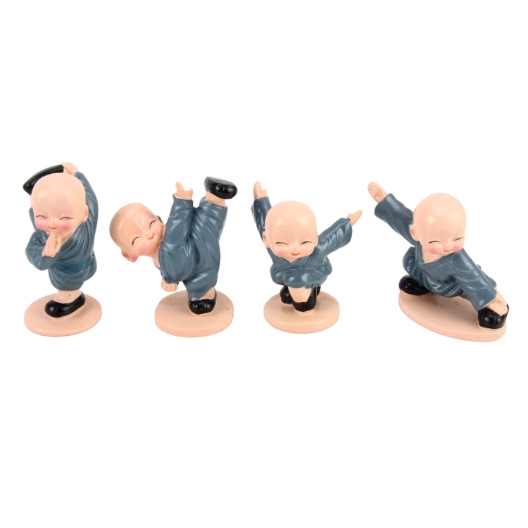 4 PCS/Lot Cute Automotive Interiors Little Monk Ornaments Resin Cute Chinese Kung Fu Monk Car Home Decoration Ornaments Miniatures Crafts ÎҵÄÉ̵ê