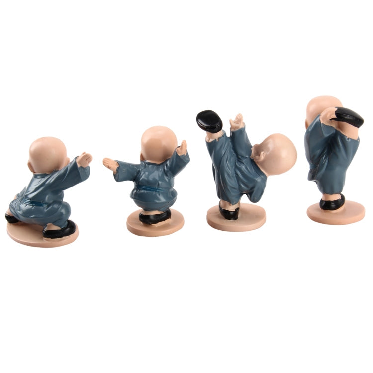 4 PCS/Lot Cute Automotive Interiors Little Monk Ornaments Resin Cute Chinese Kung Fu Monk Car Home Decoration Ornaments Miniatures Crafts ÎҵÄÉ̵ê