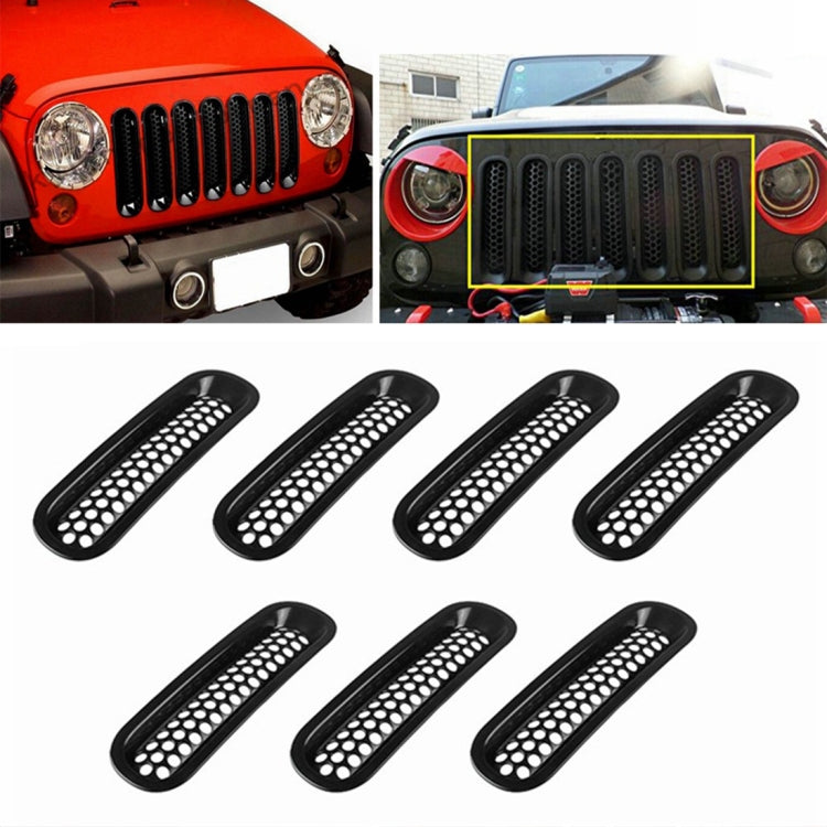 7 PCS Car Front Racing Front Grille Grid Insect Net for Jeep Wrangler JK 2007-2017 ÎҵÄÉ̵ê