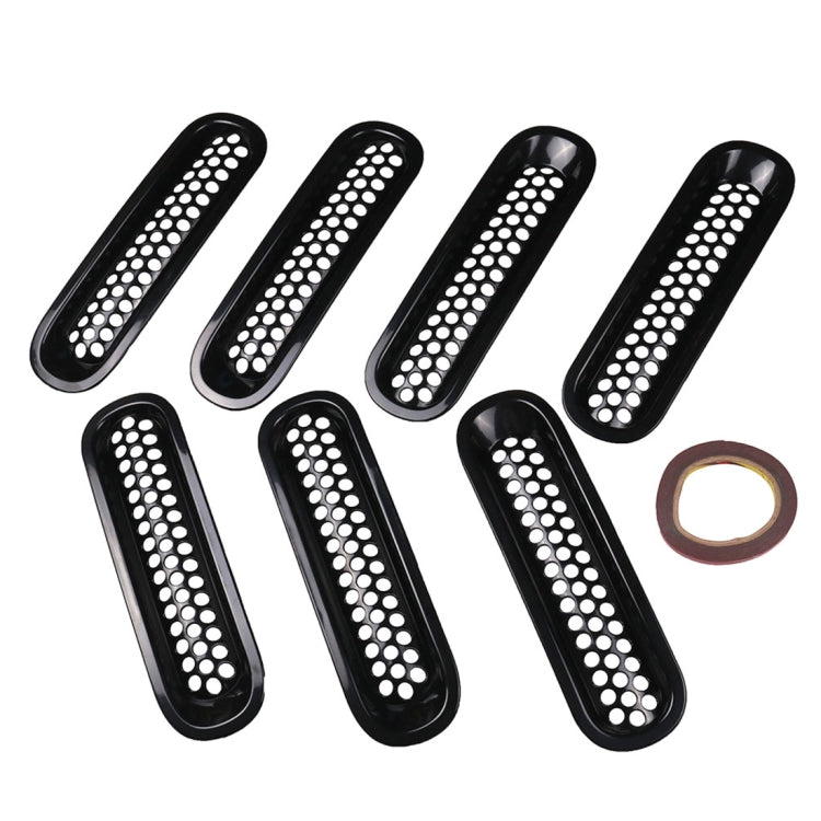 7 PCS Car Front Racing Front Grille Grid Insect Net for Jeep Wrangler JK 2007-2017