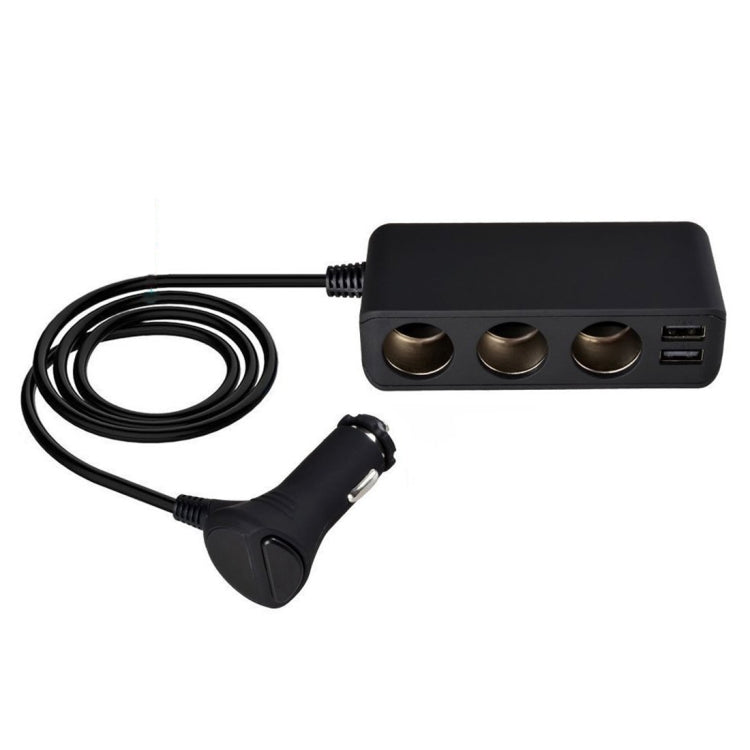 6.8A 80W Plastic Shell 3 Sockets in 1 Car Cigarette Lighter Car Charger Car Socket with 4 USB Ports and a Control Switch