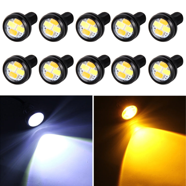 10 PCS 20W 4 LEDs SMD 5630 White Light + Yellow Light Daytime Running Light Turn Light Eagle Eye Light, DC 12V, Cable Length: 90cm