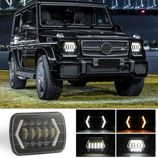 7 inch H4 DC 9V-30V 3000LM 6000K 30W IP67 8LED Lamp Beads Car Square Shape LED Headlight Lamps for Jeep Wrangler ÎҵÄÉ̵ê