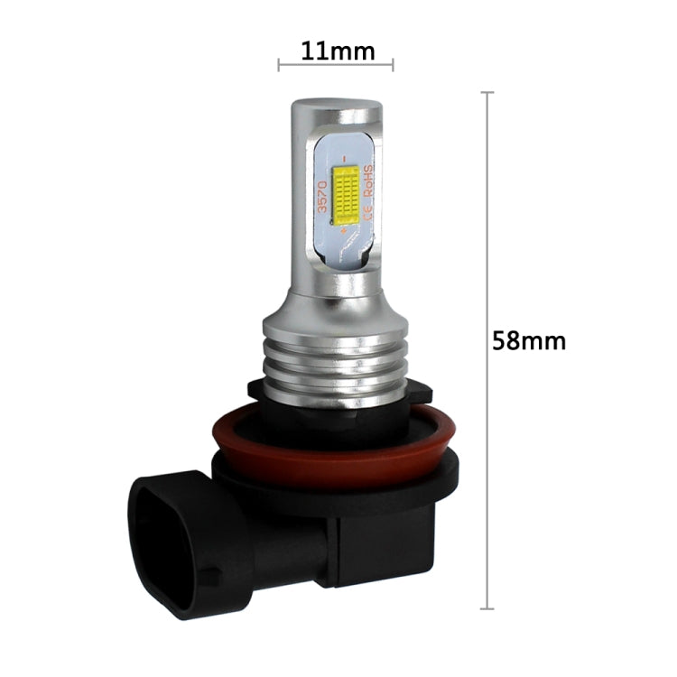 2 PCS H8/H11 72W 1000LM 6000-6500K Super Bright White Light Car Fog LED Bulbs, DC 12-24V