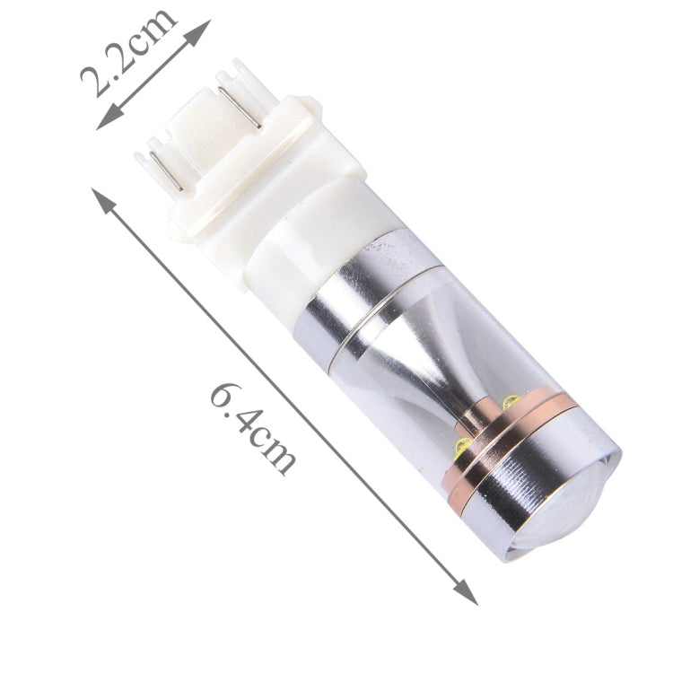 2 PCS T25/3157 Dual Wires 2300 LM 6000K 30W White Light 6 LED CREE Canbus Car Brake Light Bulb, DC 12V-Reluova