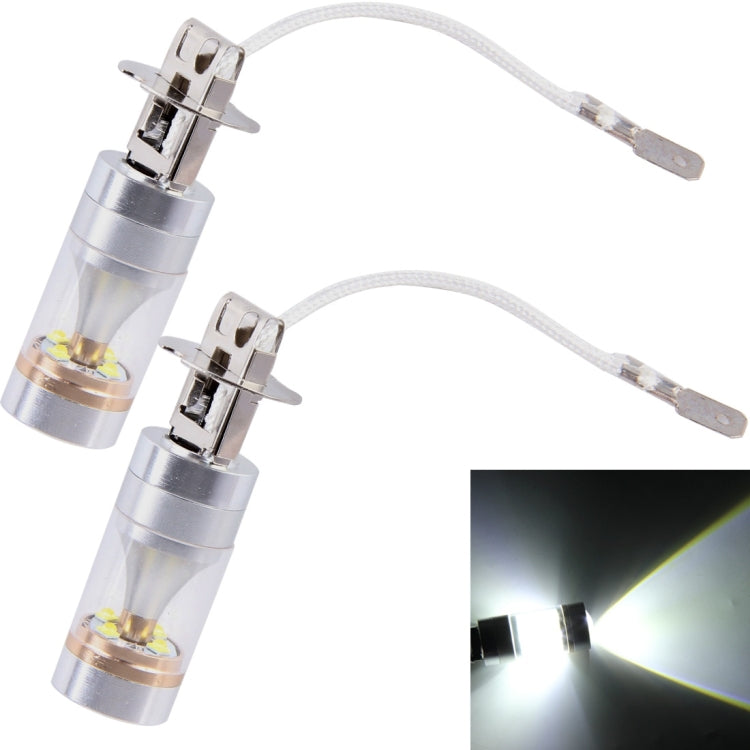 2 PCS H3 30W 350 LM 6000K White Light CREE 6 LED Car Fog Light Bulb, DC 12V