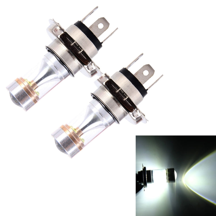 2 PCS H4 350 LM 6000K 30W White Light CREE 6 LED Car Fog Light Bulb, DC 12V