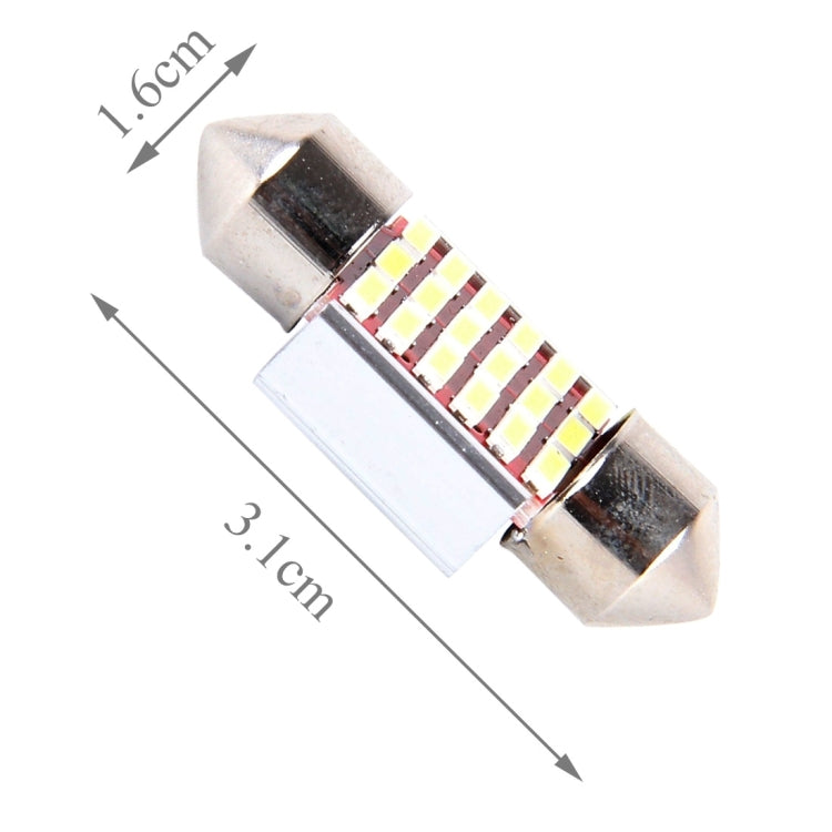 2 PCS DC 12V 3W 31MM Bicuspid Car Door Lamps Registration Mark light Dashboard Dome Door Lights LED Reading Lamp with 18 LED SMD 3014 Lights White-Reluova