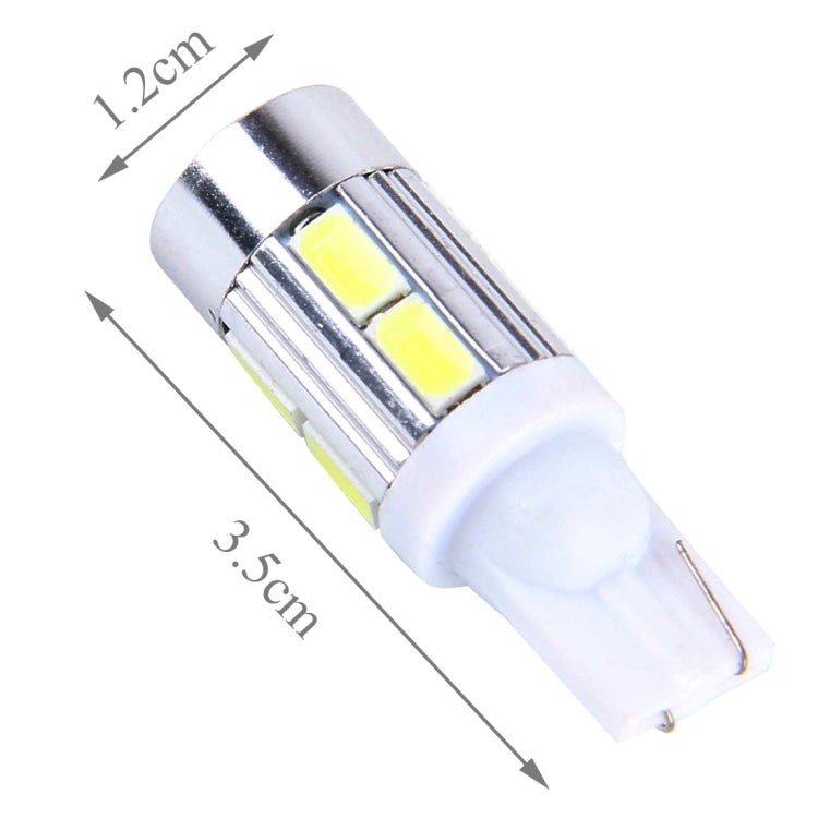 2 PCS T10 6W White Light 10 SMD 5630 LED Car Clearance Lights Lamp, DC 12V